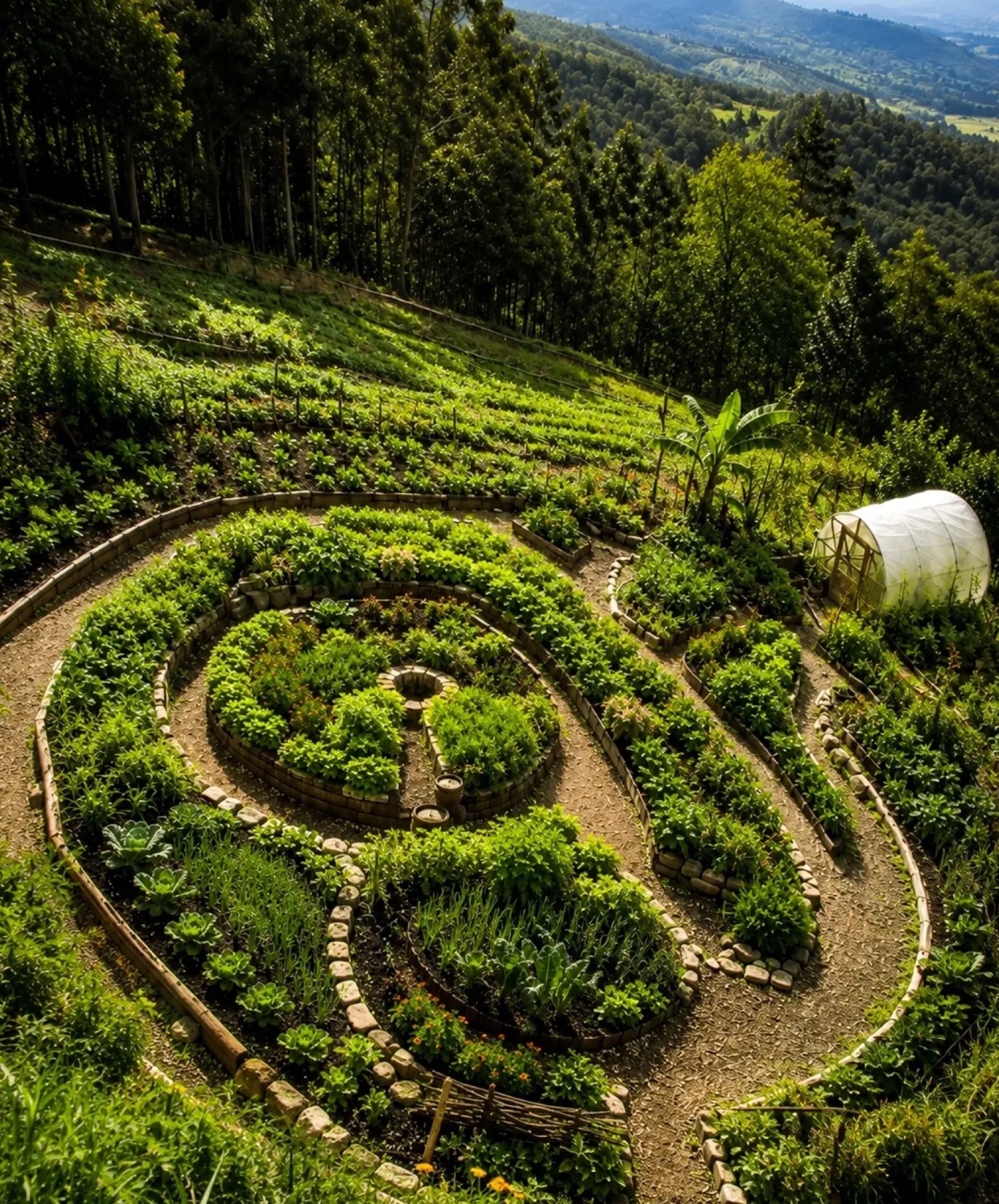 Jardín mandala — agricultura regenerativa que regenera la relación con la tierra